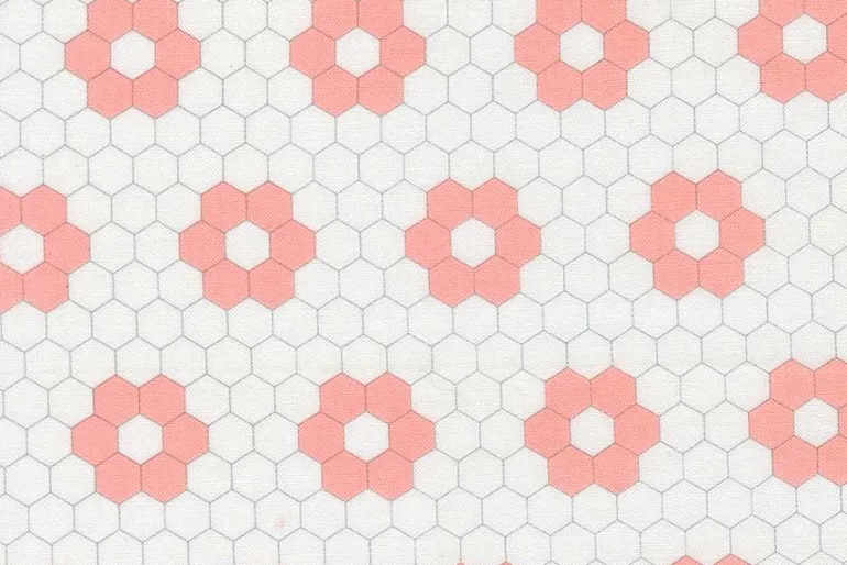 A Cat Named Stitch June Floral in Rose Pink on Cream