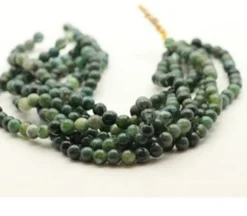 Agate – Moss – Natural – Smooth Round With 2.5 mm. Large Hole.