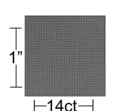 Aida Cloth 14 Count Dark Grey, 15-inches by 18-inches. EBL 85067