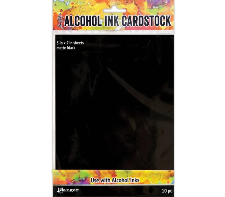 Alcohol Ink Cardstock 5″ x 7″ – Black Matte – 10 Sheets
