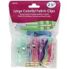 Allary Large Fabric Clips, 2 1/4-inch, 12 count. Assorted Colors. #623-12