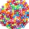 Alphabet Beads White with Black Letters, 6mm Cube 160 count
