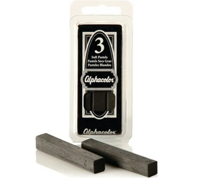 Alphacolor Char-Kole Pastels – 3 Piece – Black