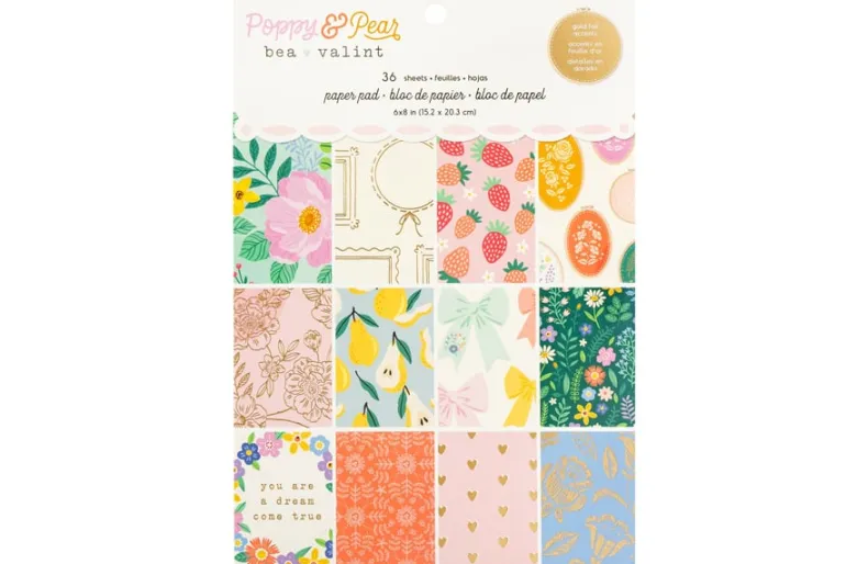 American Crafts Paper Pad – 12″X12″ – A Perfect Match Gold Foil