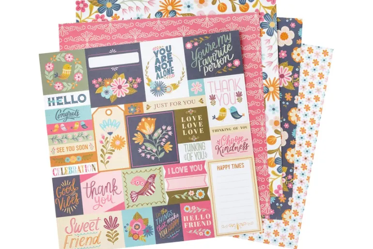 American Crafts Paper Pad – 12″X12″ – A Perfect Match Gold Foil
