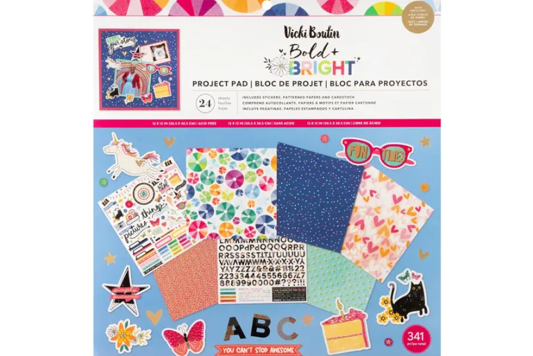 American Crafts Paper Pad – 12″X12″ – A Perfect Match Gold Foil