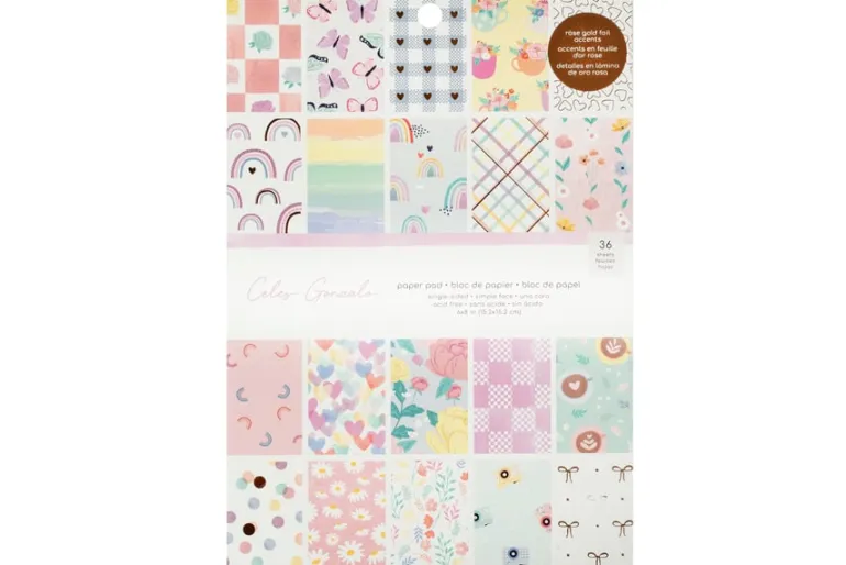 American Crafts Paper Pad – 12″X12″ – A Perfect Match Gold Foil