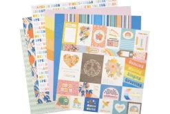 American Crafts Paper Pad – 12″X12″ – Coast-to-Coast Gold Foil