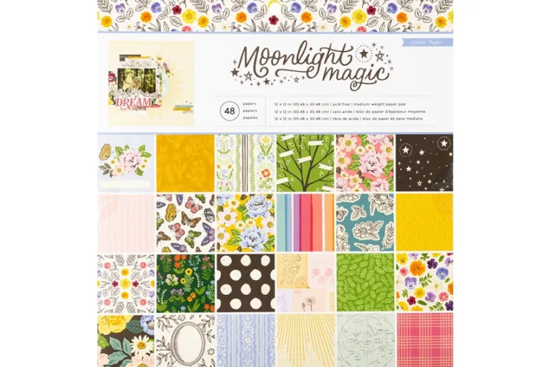American Crafts Paper Pad – 12″X12″ – Coast-to-Coast Gold Foil