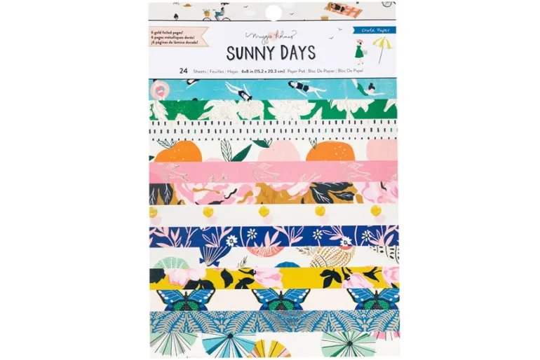 American Crafts Paper Pad – 12″X12″ – Coast-to-Coast Gold Foil