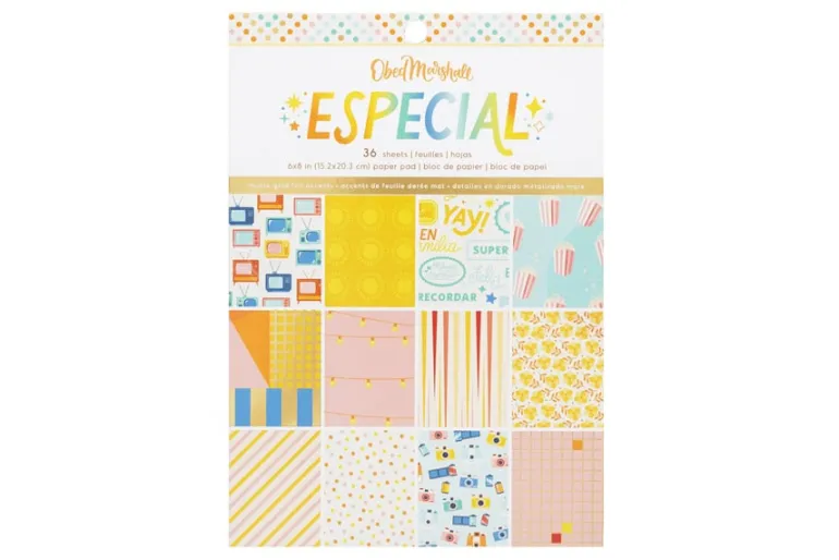 American Crafts Paper Pad – 12″X12″ – Hello Little Girl Gold Foil