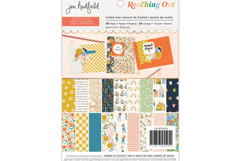 American Crafts Paper Pad – 12″X12″ – Hello Little Girl Gold Foil