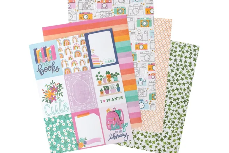 American Crafts Paper Pad – 12″X12″ – Hello Little Girl Gold Foil
