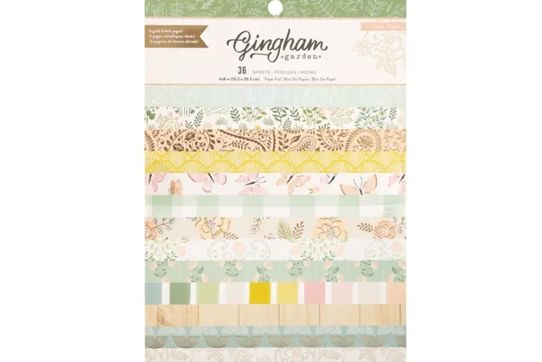 American Crafts Paper Pad – 12″X12″ – Hello Little Girl Gold Foil