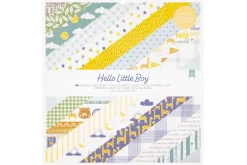 American Crafts Paper Pad – 12″X12″ – Hello Little Boy Gold Foil