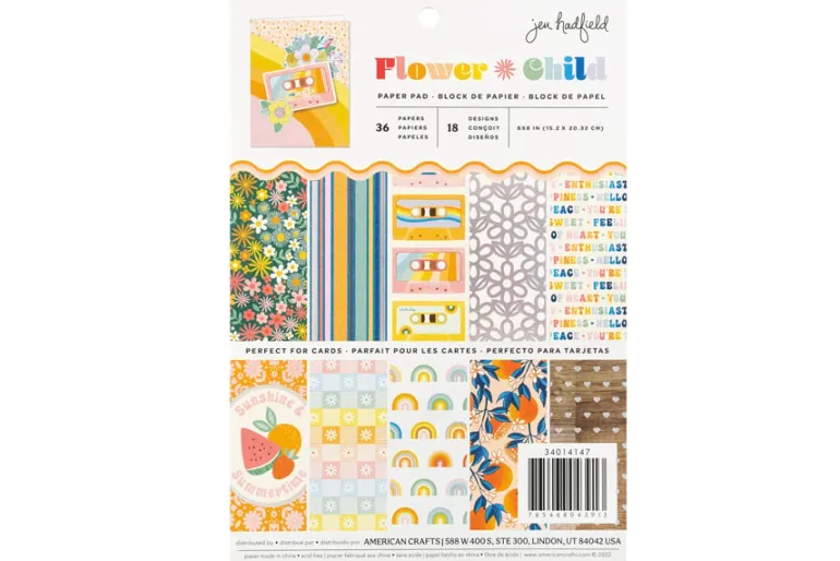 American Crafts Paper Pad – 12″X12″ – Jen Hadfield Flower Child