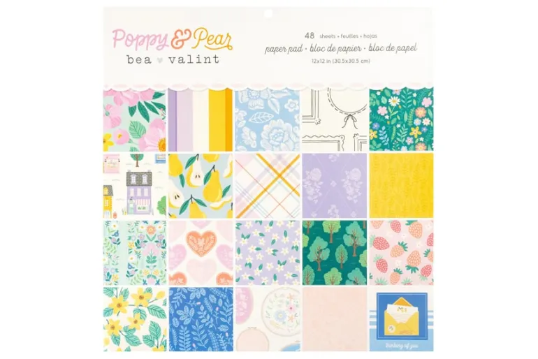 American Crafts Paper Pad – 12″X12″ – Jen Hadfield Flower Child