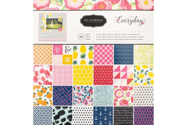 American Crafts Paper Pad – 12″X12″ – Jen Hadfield Flower Child