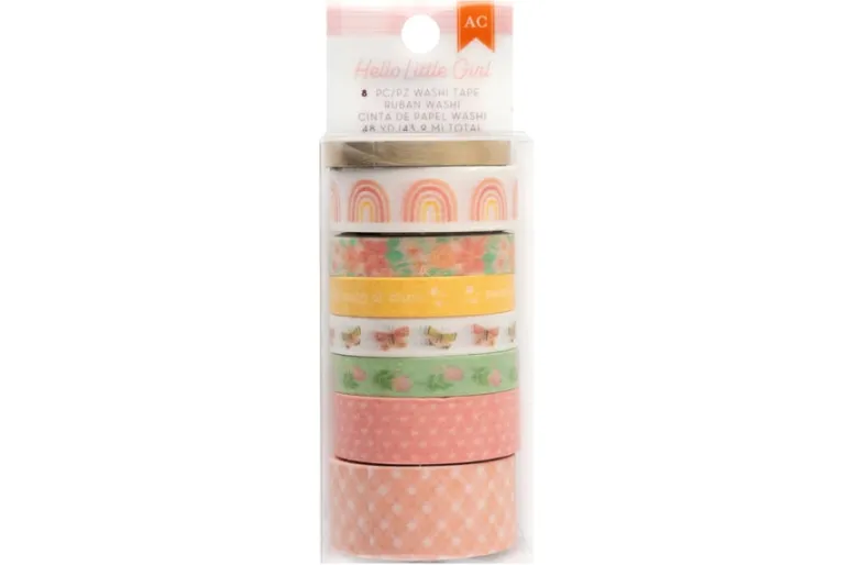 American Crafts Washi Tape – 8pc. – Hello Little Girl Gold Foil