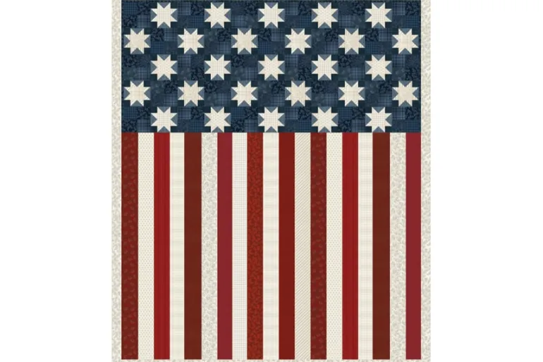 American Valor Stitches and Stars Tonal Blue
