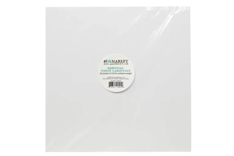 49 and Market White Cardstock Pack – 12×12 – 20 Piece