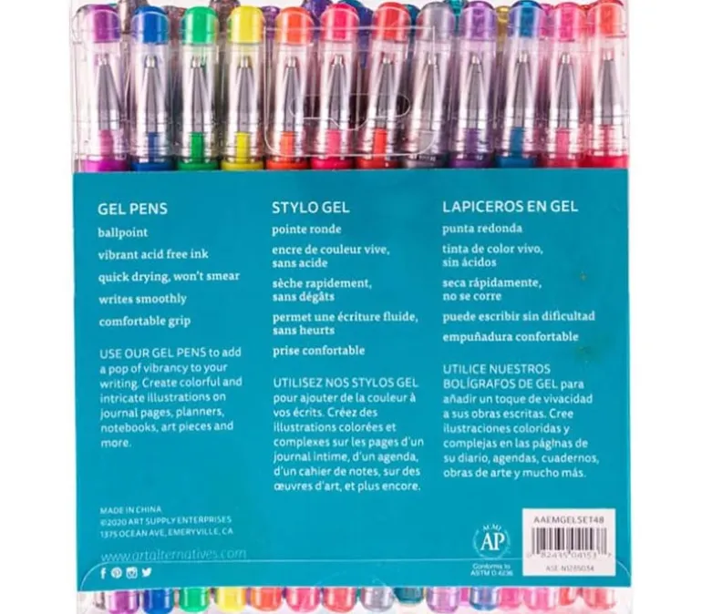 Art Alternative Gel Pen Set – 48 Piece
