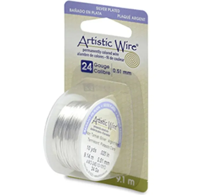 Artistic Wire 24 Gauge – Tarnish Resistant Silver 10 Yards