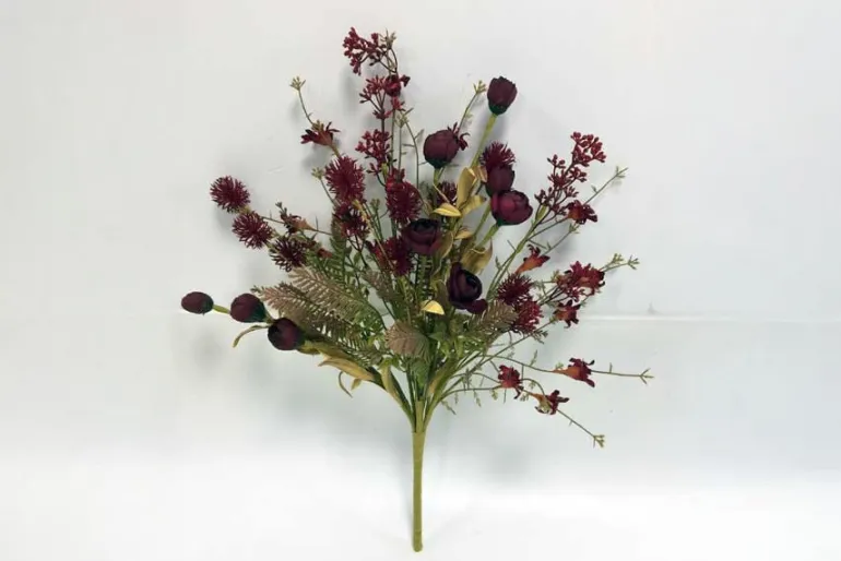 20″ Autumn Wildflower Bush (Red)