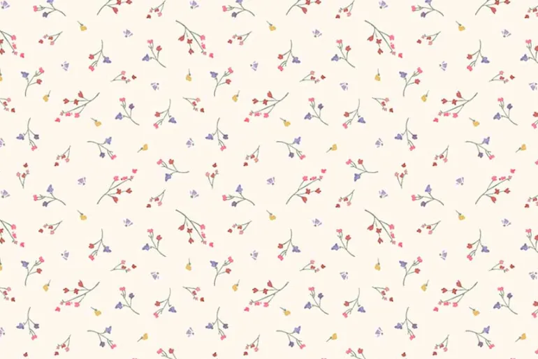 Aviva Florals Ribbons on Ivory