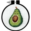 Avocado Cross Stitch Kit with 3-inch Hoop #20060