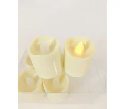 Battery Operated Votive Candle Set – 6 Piece – Ivory
