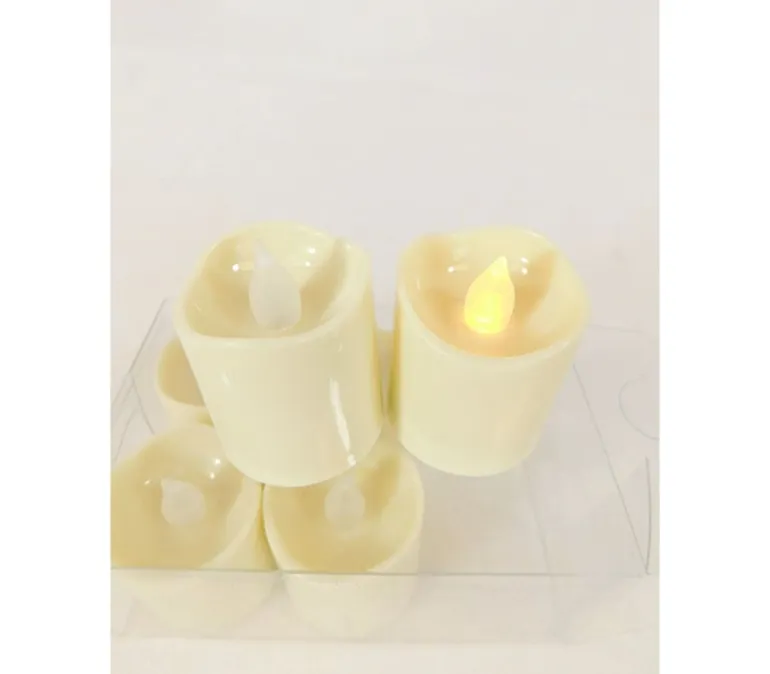 Battery Operated Votive Candle Set – 6 Piece – Ivory