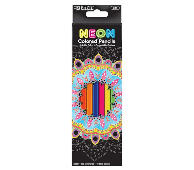 Bazic Colored Pencil Set – Neon – 8 Piece