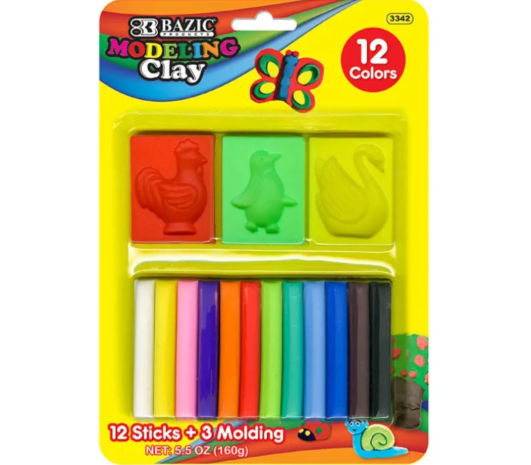 Bazic Modeling Clay Set – 12 Piece