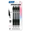 Bazic Spencer Retractable Pen – Black – 4 Piece