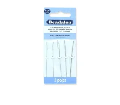 Beadalon Collapsible Eye Needle 2.5-inch, Variety Pack 5pc