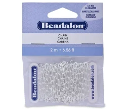 Beadalon Elongated Cable Chain 3.4mm Silver
