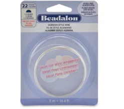 Beadalon German Style Wire –  Half Round – 22 Gauge Silver