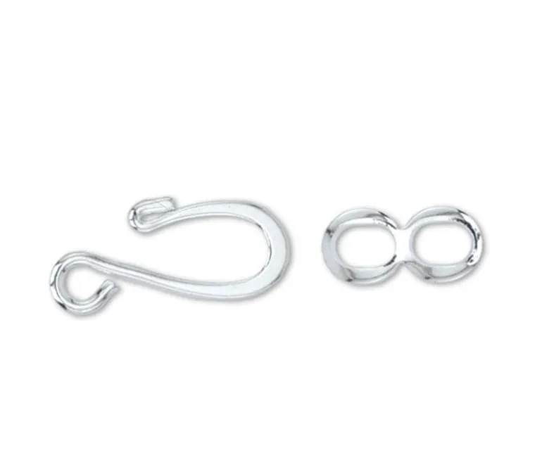 Beadalon Hook and Eye Clasps – Medium Silver