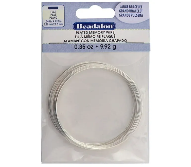 Beadalon Memory Wire Large Bracelet Flat Silver .35oz