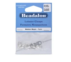 Beadalon 15.3mm Lobster Clasps – Medium Silver