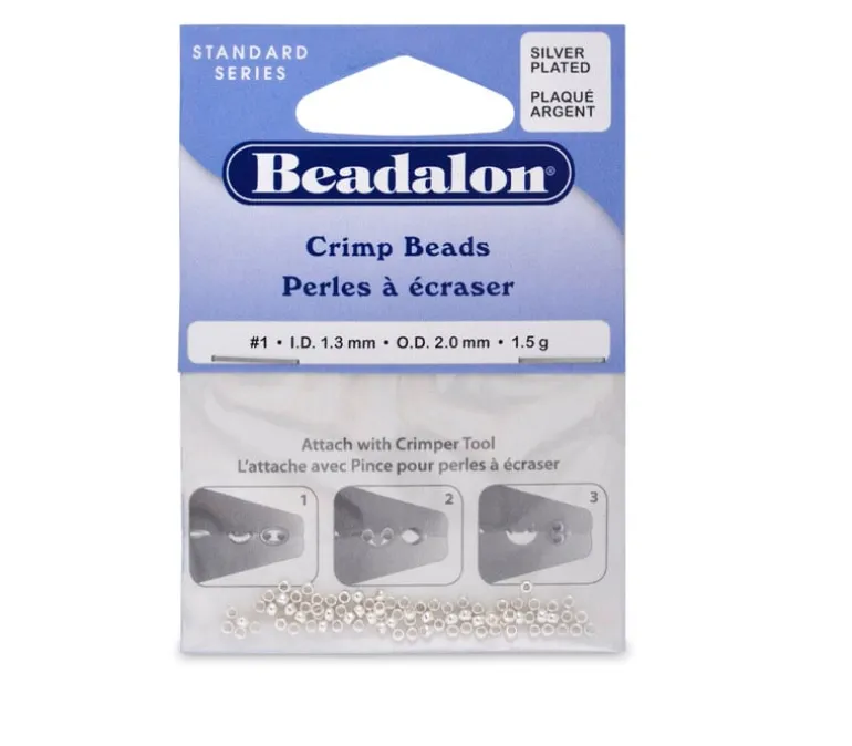 Beadalon Size #1 Crimp Beads – Silver