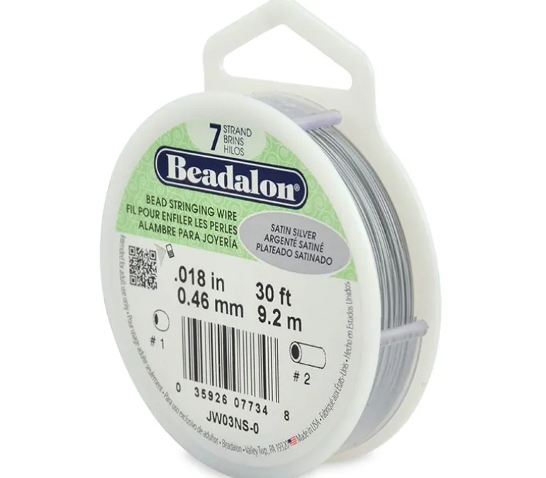 Beadalon 7 Strand Bead Stringing Wire .018-inch Satin Silver