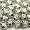Bead – Bicone Circle Design – Antique Silver Plated