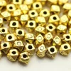 Bead – Hex With Design – Antique Gold Plated