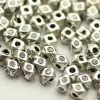 Bead – Hex With Design – Antique Silver Plated