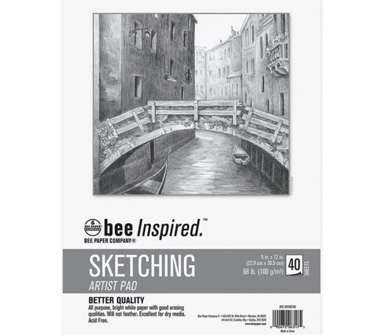 Bee Paper Bee Inspired Top Spiral Sketch Pad – 9×12