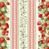 Berry Sweet Strawberry and Flowers on Blue