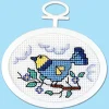 Bird on a Branch 2.25-inch x 2.75-inch Mini Cross Stitch Kit #1499