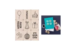 Birthday Mini Tub Woodblock Stamps